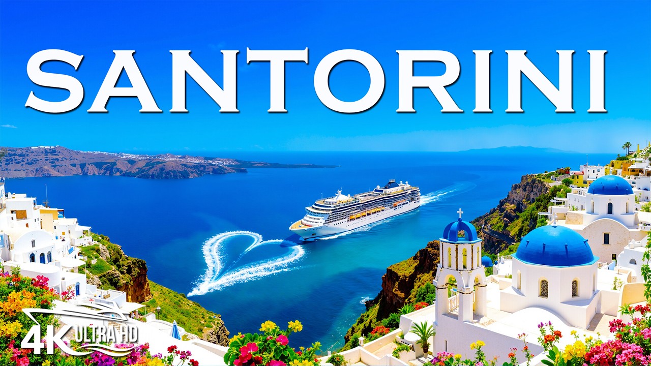 [4K] Santorini 🇬🇷 | Blue Domes, Caldera Cliffs & Aegean Deep House Escape