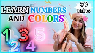 Learn Numbers & Colors! 🌈 English, Spanish & ASL | 30 Min Kids Learning Video