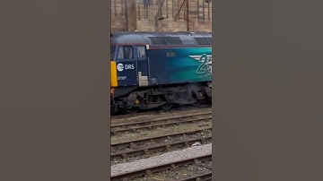 Direct rail services class 57-307 starting up after a long time at carlisle railway station