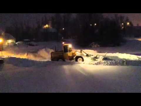 Plowing snow after the 2013 blizzard - YouTube