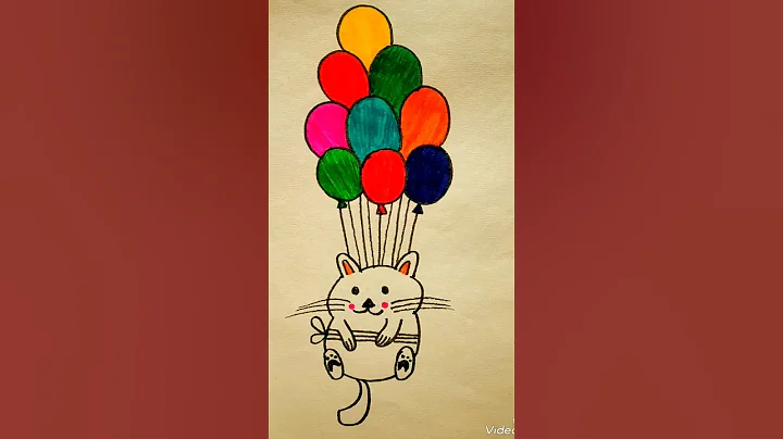 Cute cat🐈 flying with balloons🎈/drawing for beginners||easy drawing#art#cute#cat#shorts#viral#easy