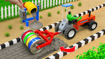 Railway Accident | DIY Mini Tractor Using Bricks for Overhead Bridge Construction | Science Project