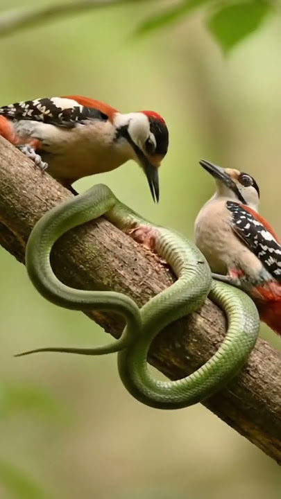 wah!! parah emang paruh burung pelatuk #woodpecker #burungpelatuk #birds #snake #animals
