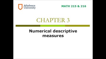 AU MATH 215 & 216: Ch 3 - Numerical descriptive measures
