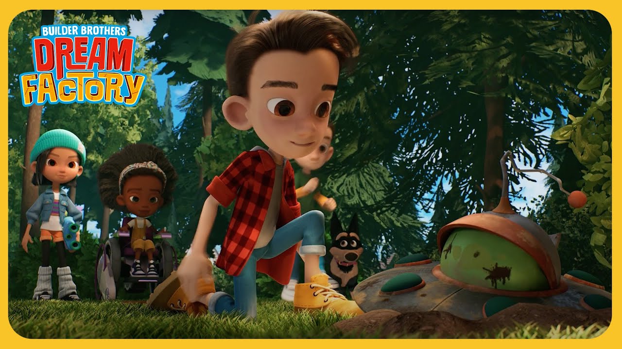 🚗 Building a Car & Discovering a UFO! 👽| Builder Brothers Dream Factory | Cartoons for Kids