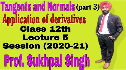 Tangents and Normals (part3)/ Application of derivatives class 12/ Equation of tangent and Normals.