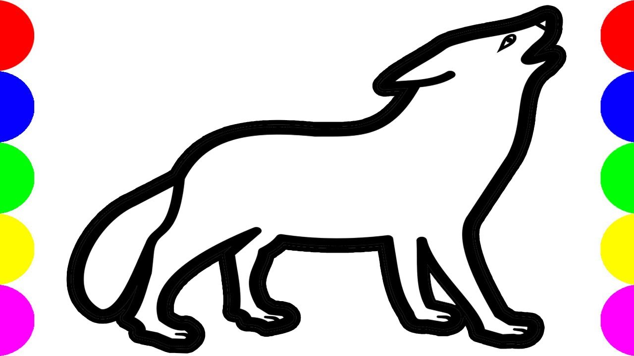 How to Draw a Wolf Howling at the Moon, Easy Drawings Pictures For Kids ...