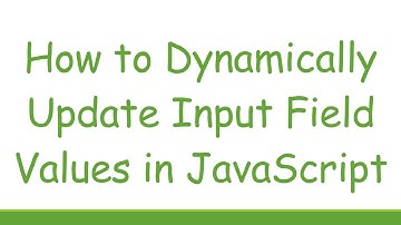 How to Dynamically Update Input Field Values in JavaScript