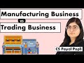 Manufacturing vs trading business difference between manufacturing business  trading business