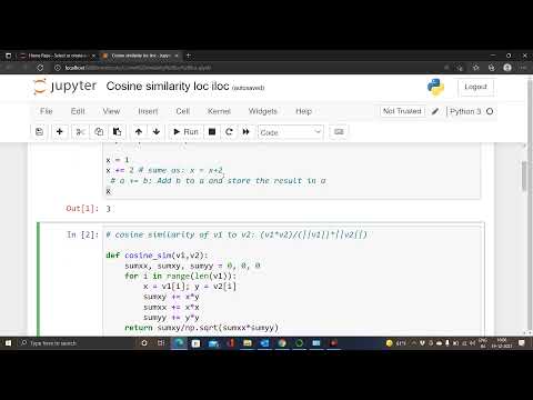 Cosine similarity loc iloc