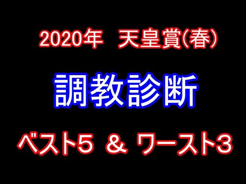 【調教診断】2020 天皇賞(春)