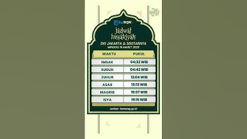 Jadwal Salat dan Imsakiyah DKI Jakarta dan Sekitarnya, Minggu 19 Maret 2023
