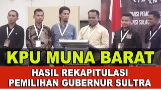 HASIL REKAPITULASI KPU KABUPATEN MUNA BARAT PEMILIHAN GUBERNUR DAN WAKIL GUBERNUR SULTRA TAHUN 2024