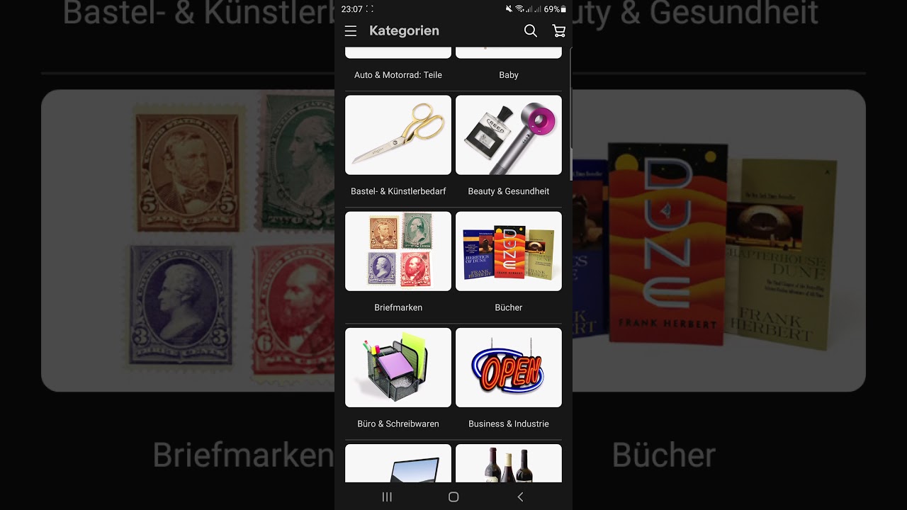 Ebay Grosshandel Restposten Sonderposten leicht finden über Smartphone Neu oder Gebraucht
