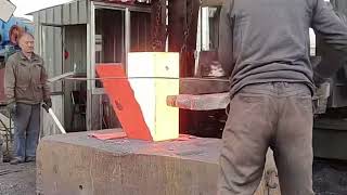 What will a huge cylinder be forged into? | Amazing heavy duty forge video