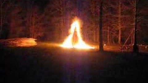 Flaming Arrow Lights Bonfire