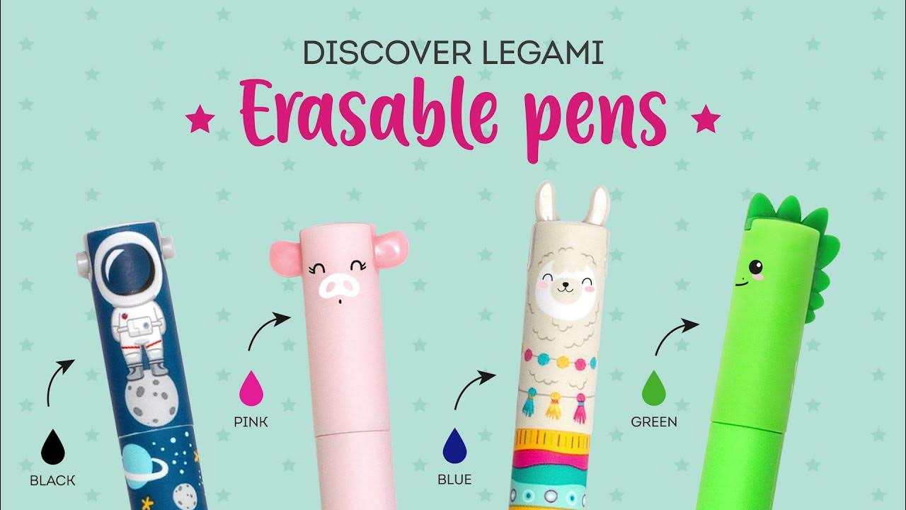 Legami Erasable Gel Pen Set - Giraffe, Llama, Unicorn & Bunny