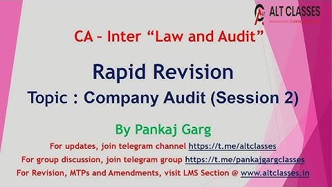 Inter Law and Audit - Rapid Revision - Company Audit (Session 2)