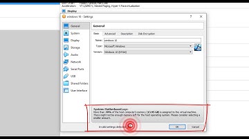 System Motherboard page More than 70% of the host computer memory is assigned to the virtual machine