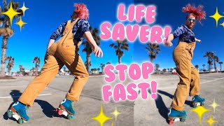 Trick to STOP FAST when you're SKATING FAST 💨