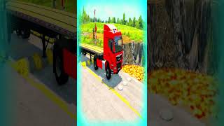 Flatbed Truck Mcqueen | Transportation with Truck - Pothole vs Car #013 #005 BeamNG.Drive #shorts