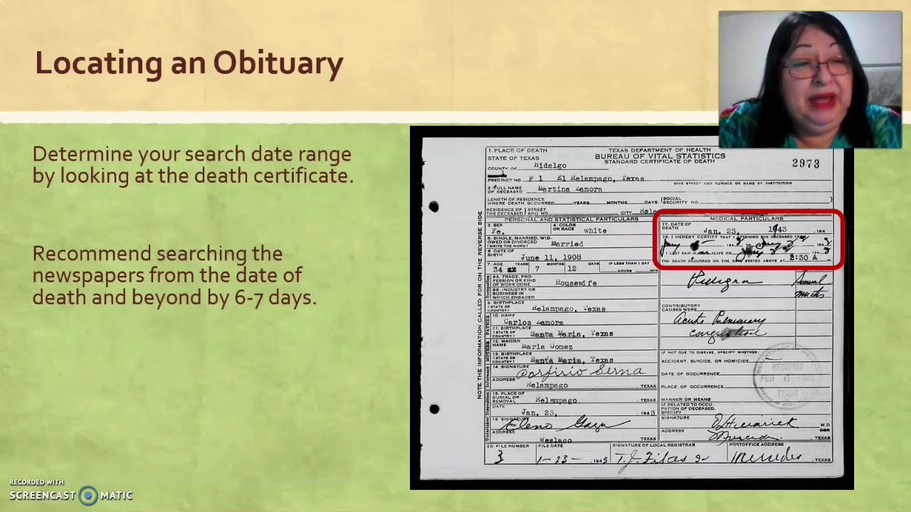 Genealogy Research Tip #3 - Locating Obituaries - YouTube