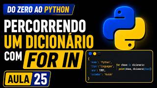 🚀 Como Percorrer um Dicionário com For in em Python?Aprenda na Prática!- Aprendendo Python - Aula 25
