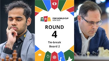 🇮🇳 Arjun Erigaisi – Peter Leko 🇭🇺 | FIDE World Cup 2025 | Round 4 | Tie-break | Board 2
