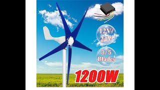 1200W Wind Turbine Generator kit (POWER OUTPUT TEST) 12V 3Blades--(BANGGOOD REVIEW)