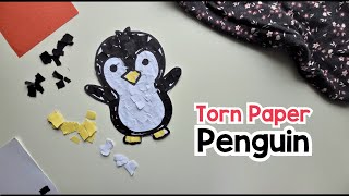 Torn Paper Penguin Craft
