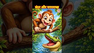 बंदर और मगरमच्छ l Monkey And Crocodile l Pocket Diary Hindi Kahaniyan l #shorts #bandaraurmagarmach