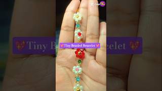 ✨ Making tiny Beaded Bracelet 💖#DIY #shorts#bracelet #smallbusinessidea #fyp