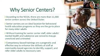 “Enhancing Behavioral Health Competencies for Senior Center Staff Through Workforce Development..."