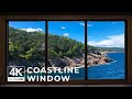 4K Coastline window view - Relaxing, Calming, Ambience