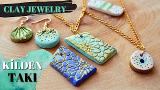 KİLDEN TAKI YAPIMI/KİL KÜPE&amp; KOLYE UCU | CLAY JEWELRY DIY