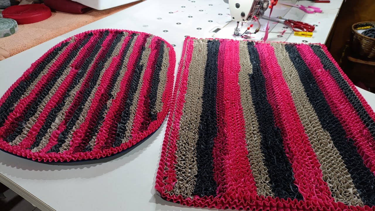 COMO FAZER TAPETES FRUFRU DE SOBRAS DE HELANCA NO VAI E VEM ❤️