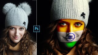 How to Create Flag on Face Photoshop CC 2020 #photoshop screenshot 1