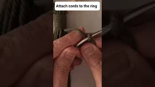 Attach cords to the ring #macrame #patterns #knot #diy #wallhanging #homedecor