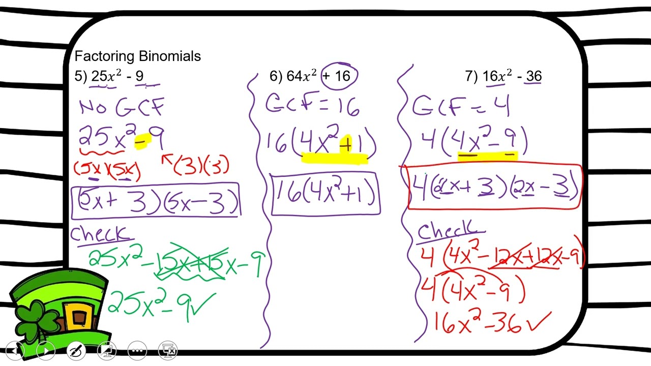 10-5 GCF and Difference of Squares