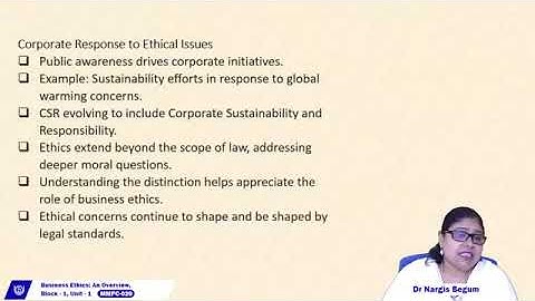 1. An Overview Business ethics and CSR MMPC - 020 (Part- 11)