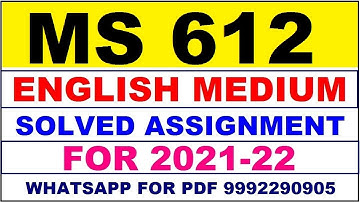 MS 612 Solved Assignment 2021-22 in ENGLISH | MS 612 Solved Assignment 2021-22 | MS 612 2021-22