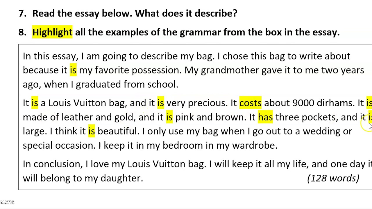 Object description. Object description