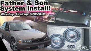 Wired up, Fired up, FINISHED! Father & Son Fun First Car Stereo Install 1990 Honda Accord Video 5
