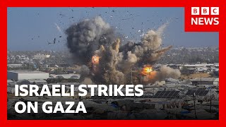 Download Lagu Israeli air strikes kill at least 28 Palestinians in Gaza, rescue officials say | BBC News MP3