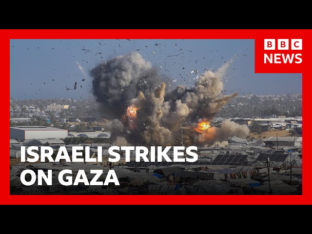Israeli air strikes kill at least 28 Palestinians in Gaza, rescue officials say | BBC News
