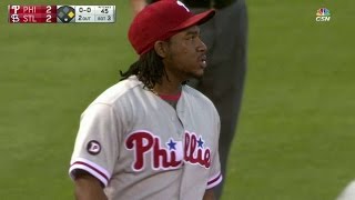 PHI@STL: Franco gets force after backhanded snag