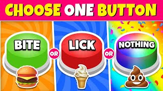 Choose One Button...! BITE or LICK or NOTHING 🟢🔴🌈 Quiz Rainbow