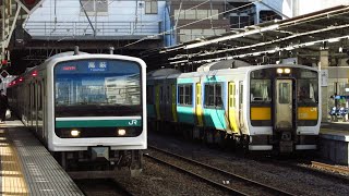 E501系 高萩行 水戸駅3番線発車シーン。