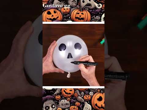 أفكار لعيد الهالوين زينة بالبالونات على شكل جمجمة