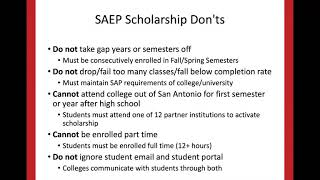 SAEP Scholarship Class of 2020 Activation Seminar